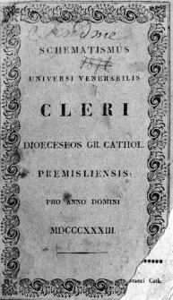 Schematismus Universi Venerabilis Cleri Dioeceseos Gr. Cathol. Premisliensis 1833