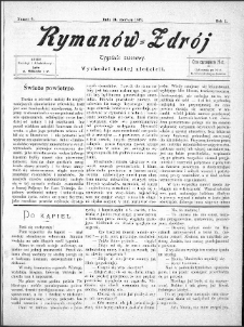 Ryman&oacute;w Zdr&oacute;j : tygodnik sezonowy, 1899, nr 3