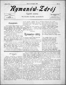 Ryman&oacute;w Zdr&oacute;j : tygodnik sezonowy, 1899, nr 10