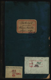 Protok&oacute;ł posiedzeń Magistratu 1891 i 1892