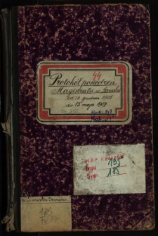 Protok&oacute;ł posiedzeń Magistratu w Sanoku od 20.grudnia 1905 do 15. maja 1907