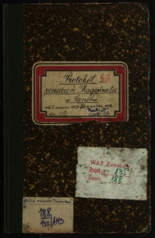 Protok&oacute;ł posiedzeń Magistratu w Sanoku od 2 czerwca 1909 do 9 marca 1910