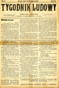 Tygodnik Ludowy : polityczno-społeczny, 1912, nr 2