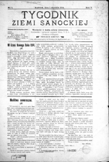 Tygodnik Ziemi Sanockiej, 1914, nr 1