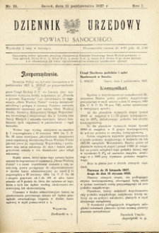 Dziennik Urzędowy Powiatu Sanockiego, 1927, nr 18