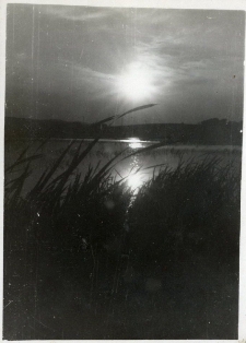 116. Zach&oacute;d słońca nad stawem. Zarszyn, 1938