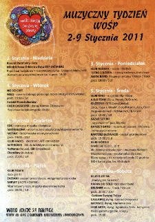 Muzyczny Tydzień WOŚP : 2-9 stycznia 2011