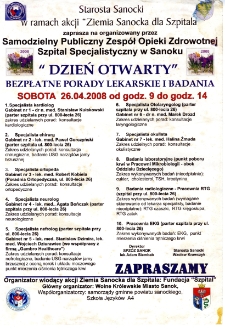"Dzień Otwarty" : bezpłatne porady lekarskie i badania