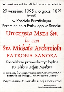 Uroczysta Msza Św. ku czci Michała Archanioła Patrona Sanoka