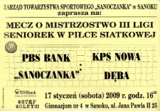 Mecz o Mistrzostwo III Ligi Seniorek w piłce siatkowej: PBS Bank "Sanoczanka" : KPS Nowa Dęba