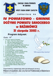 IV Powiatowo-Gminne Dożynki Powiatu Sanockiego w Bażan&oacute;wce