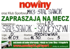 [Plakat promujący mecz w ramach Podkarpackiej Ligi Okręgowej : Stal II Sanok &ndash; LKS Skołoszyn]