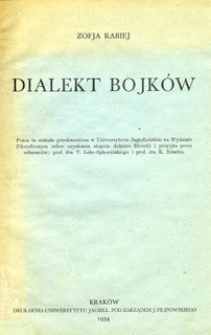 Dialekt Bojk&oacute;w