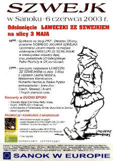 Szwejk w Sanoku : Odsłonięcie "Ławeczki ze Szwejkiem" na ulicy 3 Maja