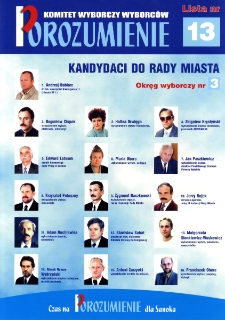 Komitet Wyborczy Wyborc&oacute;w "Porozumienie" : Kandydaci do Rady Miasta