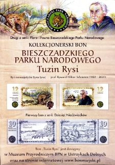 [Informacja o możliwości nabycia kolekcjonerskiego bonu Bieszczadzkiego Parku Narodowego pt. "Tuzin Rysi"]