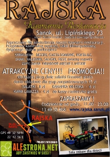 [Plakat promocyjny Kawiarni-Restauracji "Rajska" w Sanoku]