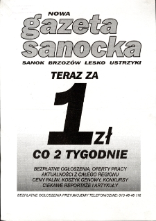 Nowa gazeta sanocka : teraz za 1 zł co 2 tygodnie