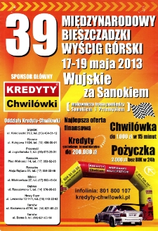 39 Międzynarodowy Bieszczadzki Wyścig G&oacute;rski : Wujskie za Sanokiem