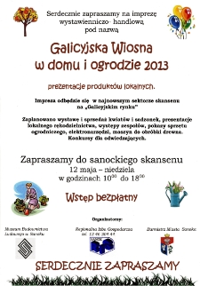 Galicyjska Wiosna w domu i ogrodzie 2013 : prezentacje produkt&oacute;w lokalnych
