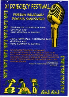 XI Dziecięcy Festiwal Piosenki Religijnej Powiatu Sanockiego