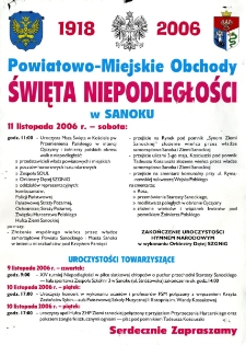 Powiatowo-Miejskie Obchody Święta Niepodległości w Sanoku