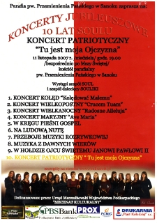 Koncerty Jubileuszowe 10 lat "Soulu" : Koncert Patriotyczny "Tu jest moja Ojczyzna"