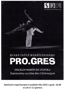 Grupa Tańca Towarzyskiego "Progres" ogłasza nab&oacute;r do zespołu