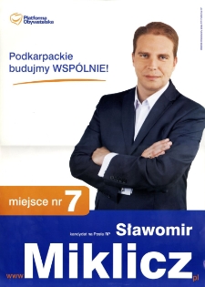 Sławomir Miklicz : kandydat na Posła RP