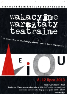 Wakacyjne warsztaty teatralne