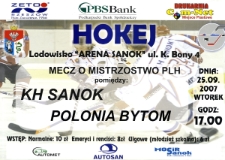 Mecz o Mistrzostwo PLH : KH Sanok-Polonia Bytom