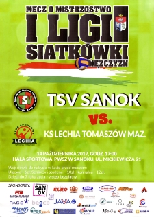 Mecz o Mistrzostwo I Ligi Siatk&oacute;wki Mężczyzn : TSV Sanok vs. KS Lechia Tomasz&oacute;w Maz.