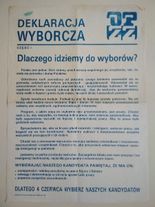 Deklaracja Wyborcza OPZZ : część I : Dlaczego idziemy do wybor&oacute;w?