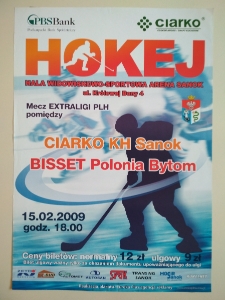 Mecz Extraligi PLH : Ciarko KH Sanok - Bisset Polonia Bytom