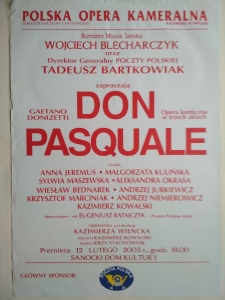 Gaetano Donizetti : Don Pasquale : opera komiczna w trzech aktach