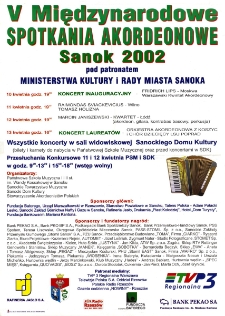 V Międzynarodowe Spotkania Akordeonowe Sanok 2002