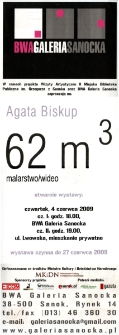 Agata Biskup : 62m3 : malarstwo/wideo