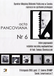 Spotkanie promujące Acta Pancoviana Nr 6