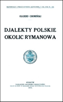 Djalekty polskie okolic Rymanowa