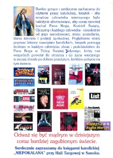 [Plakat promocyjny Księgarni Katolickiej "Niepokalana" w Sanoku]