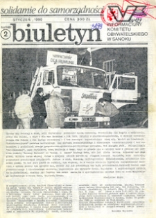 Biuletyn Informacyjny Komitetu Obywatelskiego w Sanoku, 1990, nr 2