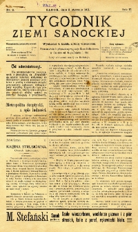 Tygodnik Ziemi Sanockiej, 1911, nr 2