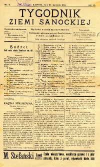 Tygodnik Ziemi Sanockiej, 1911, nr 4