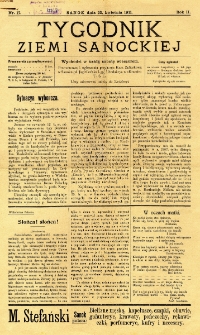 Tygodnik Ziemi Sanockiej, 1911, nr 17