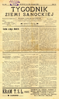 Tygodnik Ziemi Sanockiej, 1911, nr 34