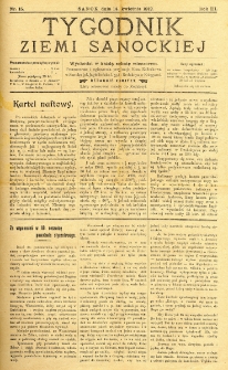 Tygodnik Ziemi Sanockiej, 1912, nr 15