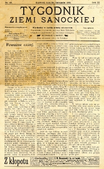 Tygodnik Ziemi Sanockiej, 1912, nr 47