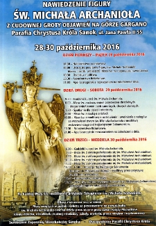 Nawiedzenie figury św. Michała Archanioła z Cudownej Groty Objawień na G&oacute;rze Gargano