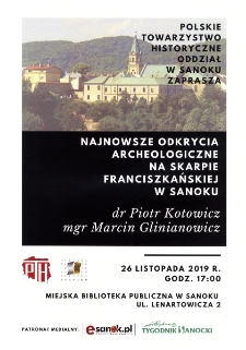 Najnowsze odkrycia archeologiczne na skarpie franciszkańskiej w Sanoku