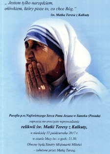 Uroczyste wprowadzenie relikwii św. Matki Teresy z Kalkuty